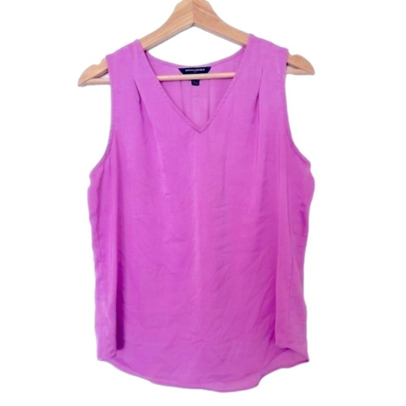 V-Neck Sleeveless Blouse Pink/Purple  Small Banana Republic - Picture 2 of 6